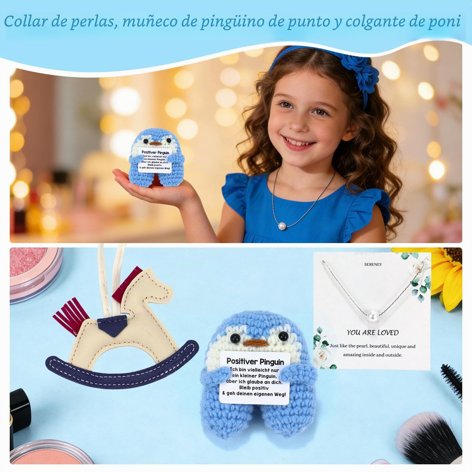 Regalos para niñas de 9 10 11 12 13 14 15 años, Regalo de cumpleaños o San Valentín, Set de regalo femenino con neceser, brochas de maquillaje y collar
