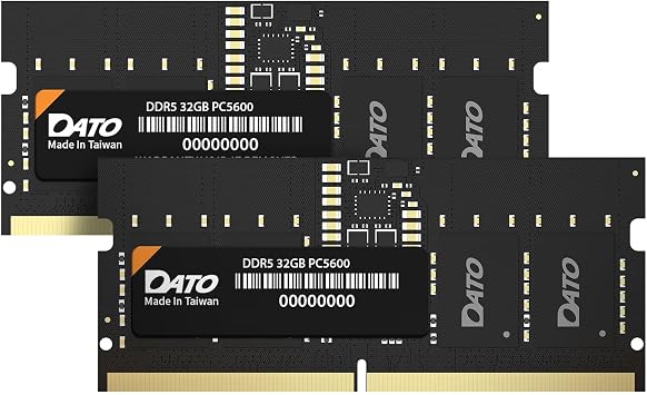 DATO DDR5 SODIMM 64GB 2x32GB Laptop Memory Module 5600MHz PC5 44800 CL46 1.1V 262pin Non-ECC Unbuffered