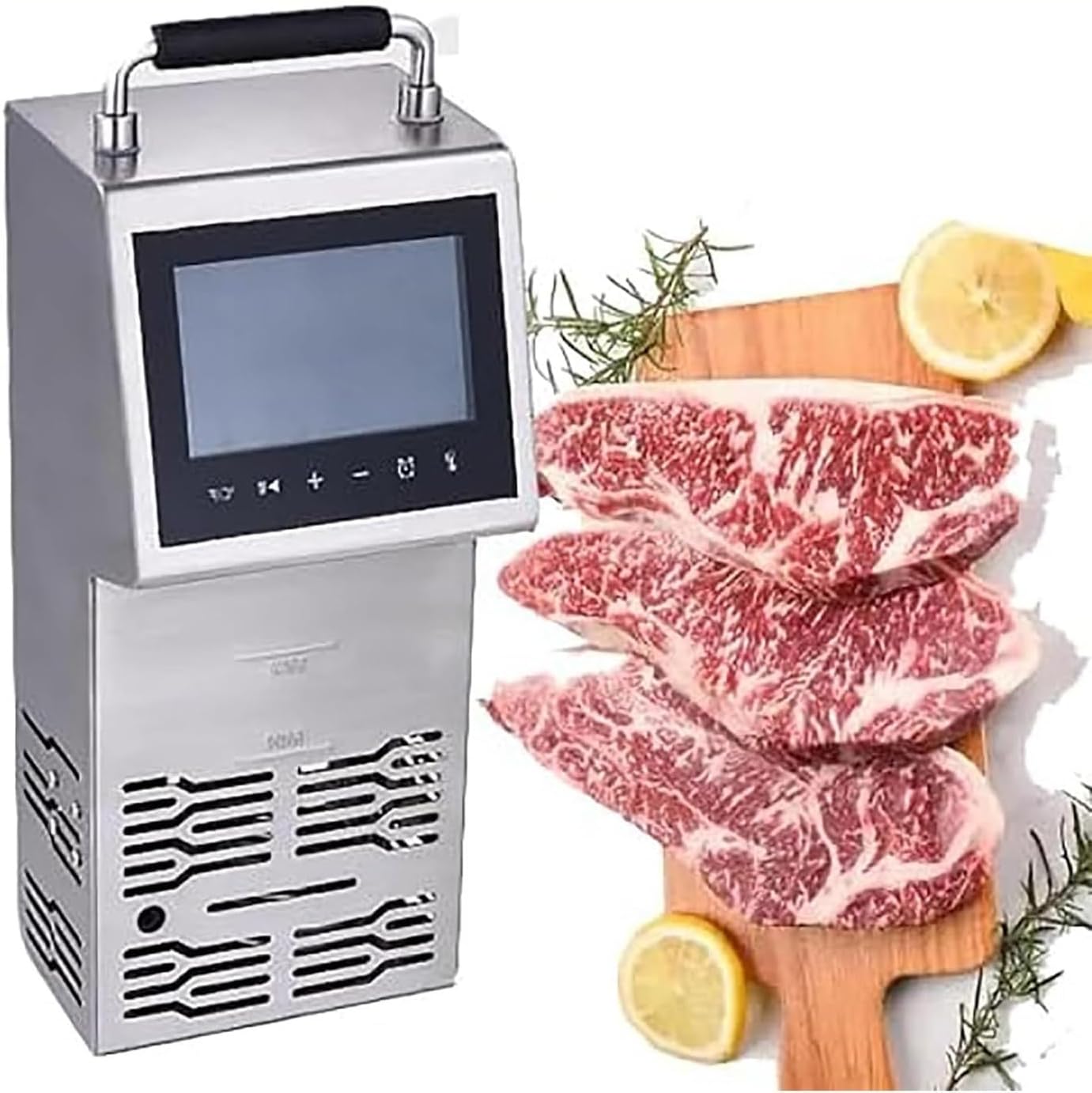 80L Waterproof Immersion Circulator Sous Vide Machine 2000w Stainless Steel Immersion Circulator with Temperature Time Led Display,360° Water Cycle Uniform