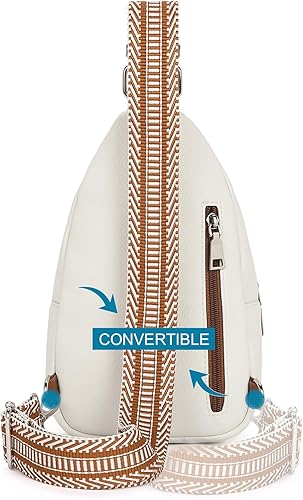 Miniatura 8 de CLUCI Riñonera pequeña para mujer, cangurera de cuero vegano para mujer, bolsa de pecho con correa de guitarra