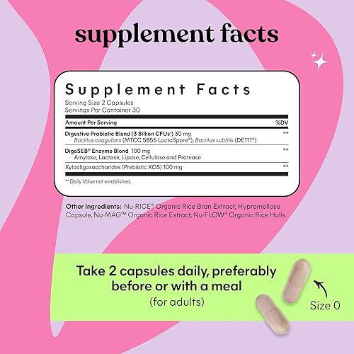 Miniatura 5 de Lemme Debloat 3-in-1 Prebiotic, Probiotic & Digestive Enzymes for Bloating and Gas Relief - 2 Clinically Studied Probiotics w 5 Digestive Enzymes to