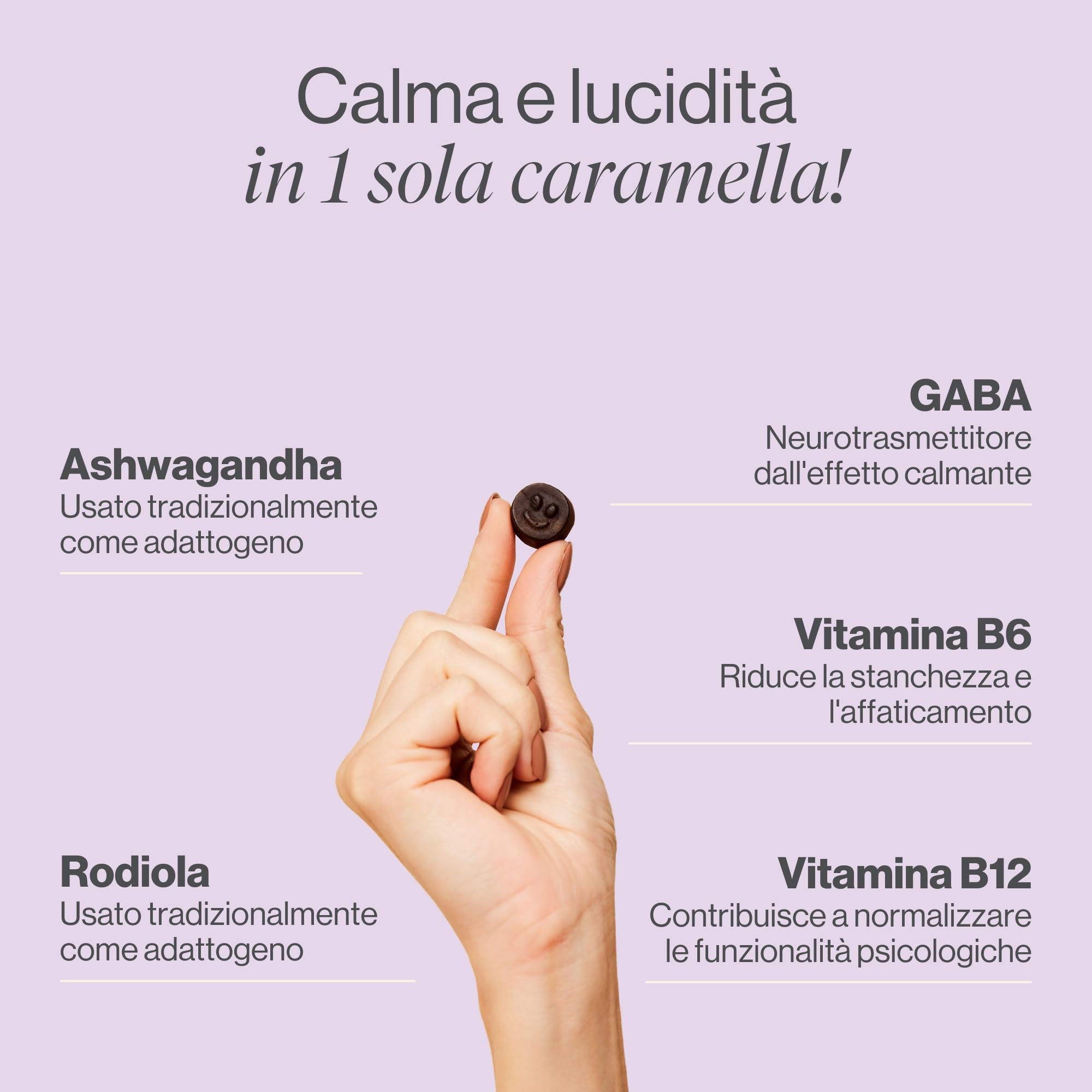 TummyTox, Ashwagandha per Trovare Sollievo Dallo Stress, con GABA, Rodiola Rosea, Vitamina B6, Vitamina B12, Cortisol Control, 120 Caramelle Gommose