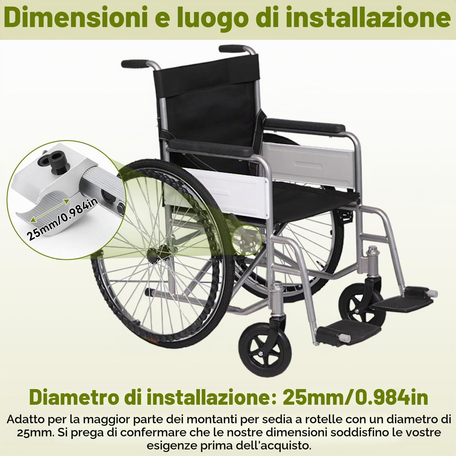Freno di Stazionamento per Sedia a Rotelle Parte di Ricambio per Sedia a Rotelle Sensibilità Freno a Mano Accessorio per Sedie a Rotelle(Sinistra)