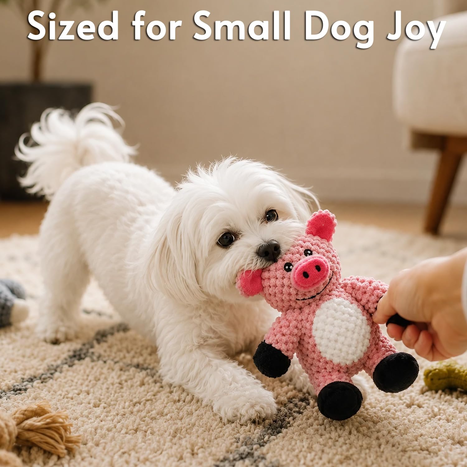 Glory To Dog Barnyard Pig - Juguete de peluche para perros de raza pequeña