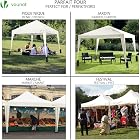 Foto di VOUNOT® Gazebo Pieghevole da Giardino 3x3 M, Mercato Tenda Pop up con 4 Sacchi di Sabbia di Peso e Sacca di Trasporto, Bianco