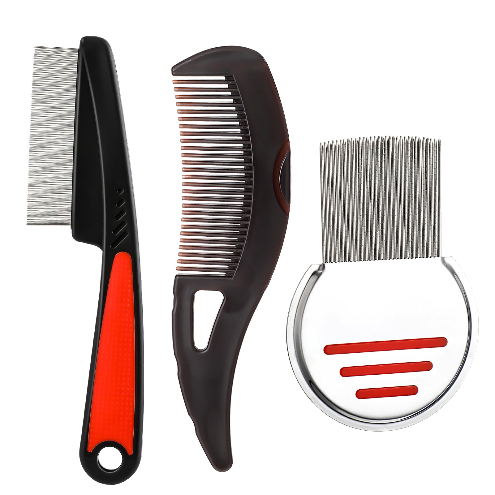 Tyqour 3-in-1 Scalp Care Comb, Dandruff Removal & Psoriasis Relief, Stainless Steel Fine Tooth Comb