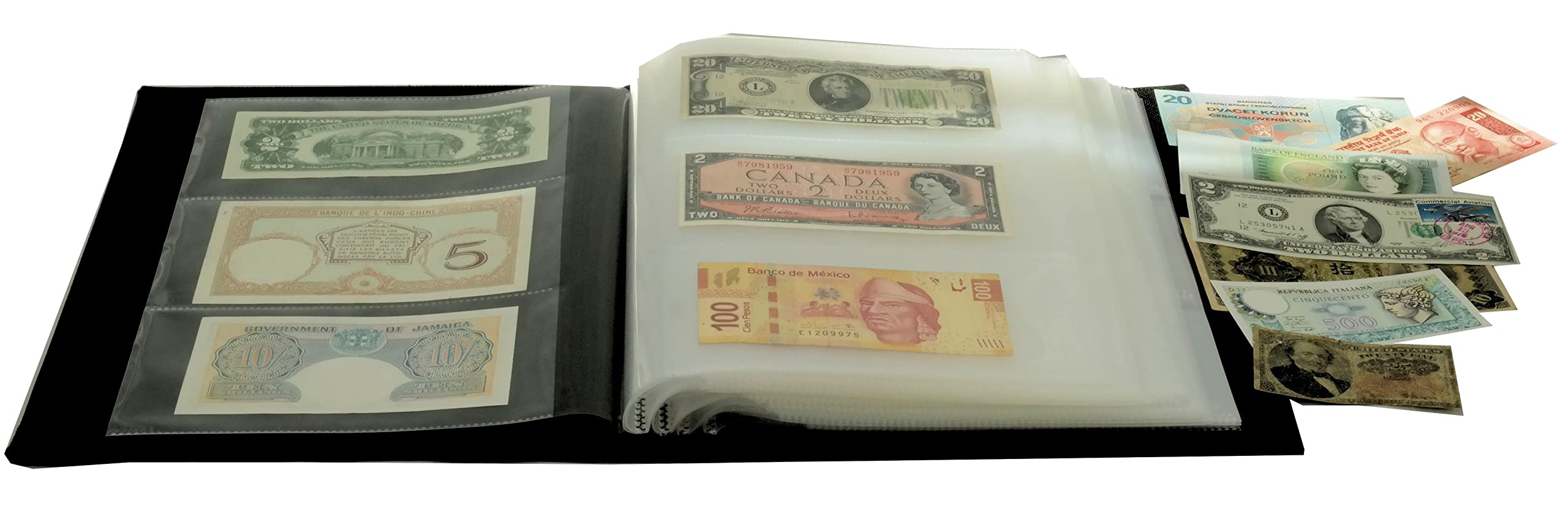 Ursae Minoris Álbum de divisas para 300 billetes, 100 páginas, color negro