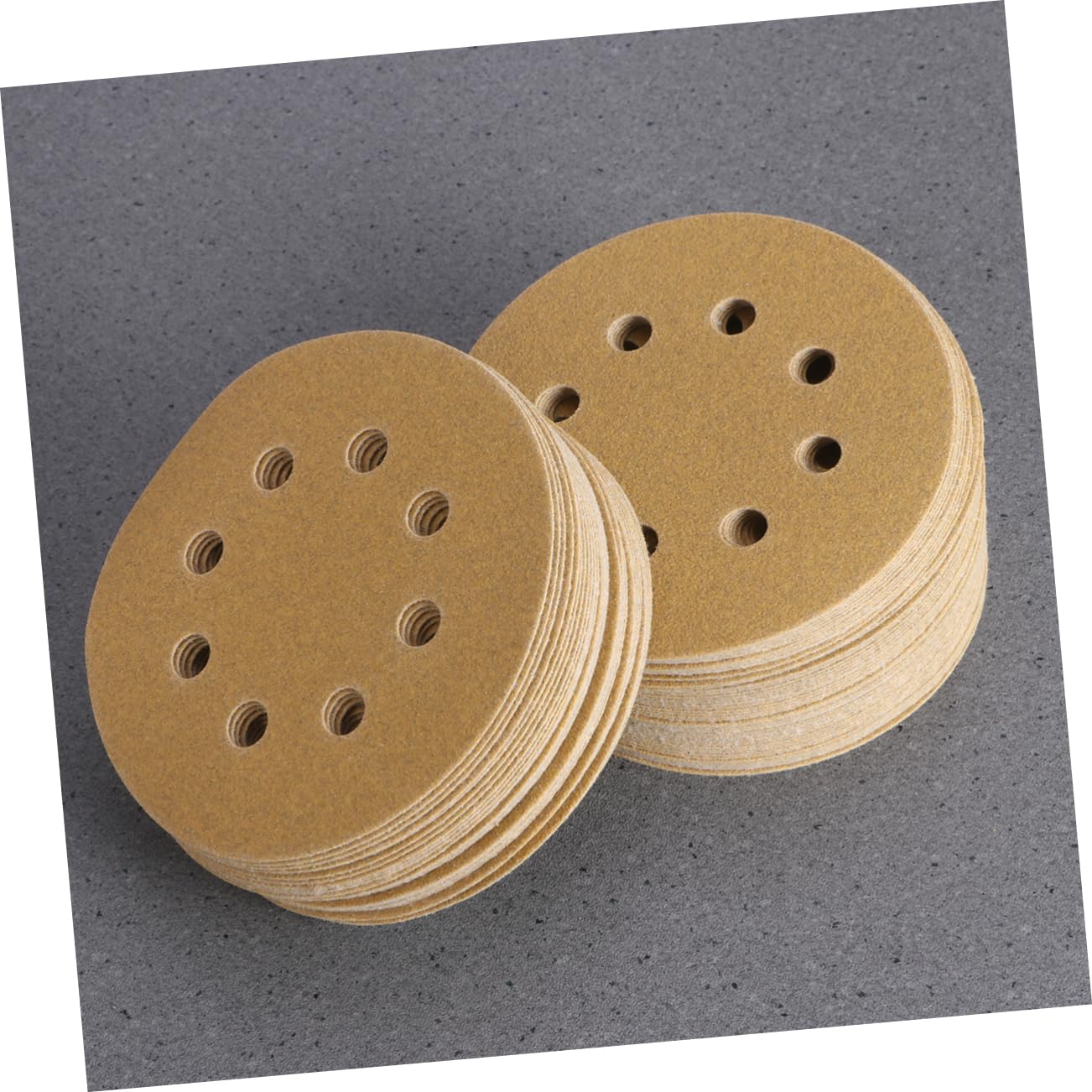 SOLUSTRE Round Sanding Pads for Orbital Sander 5 Inch 8 Hole 120 Grit Hook Loop Sanding Discs Dustless Sandpaper Pads