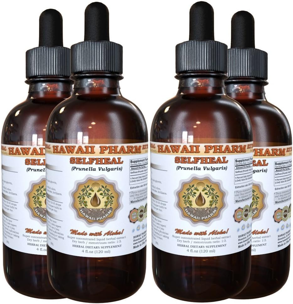 Hawaii Pharm Selfheal Liquid Extract, Professional Grade, Small Batch Crafted Selfheal (Prunella Vulgaris) Tincture, Herbal Supplement, 2x2 fl.oz