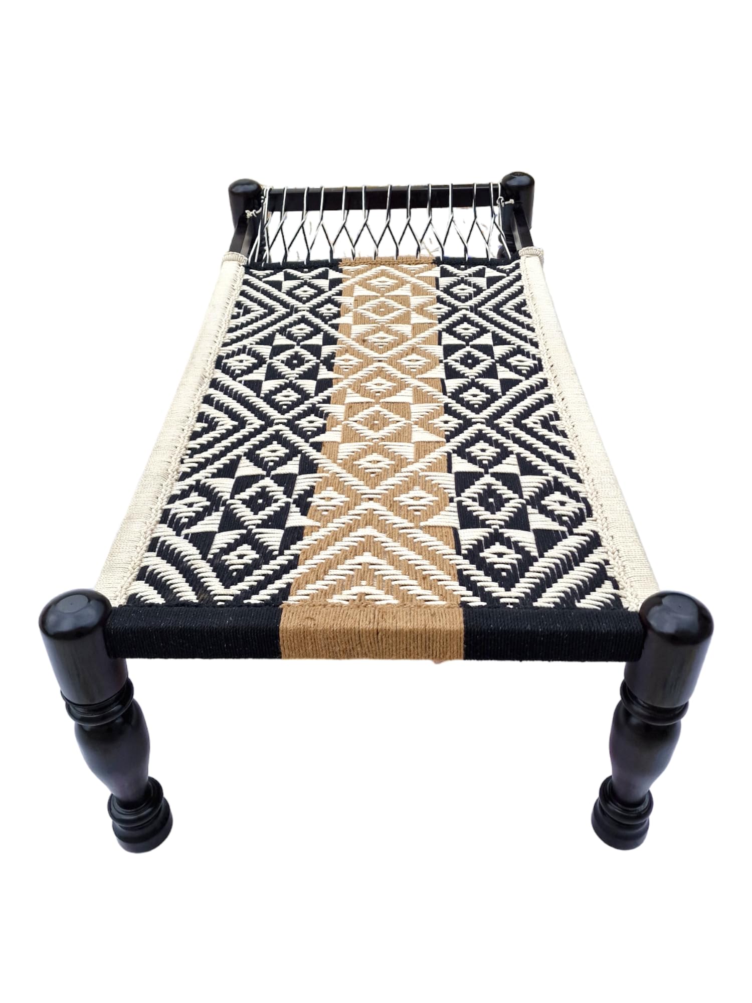 IMPREXIS STORE Wooden Hand-Woven charpai/khaat/Size 4X6 1