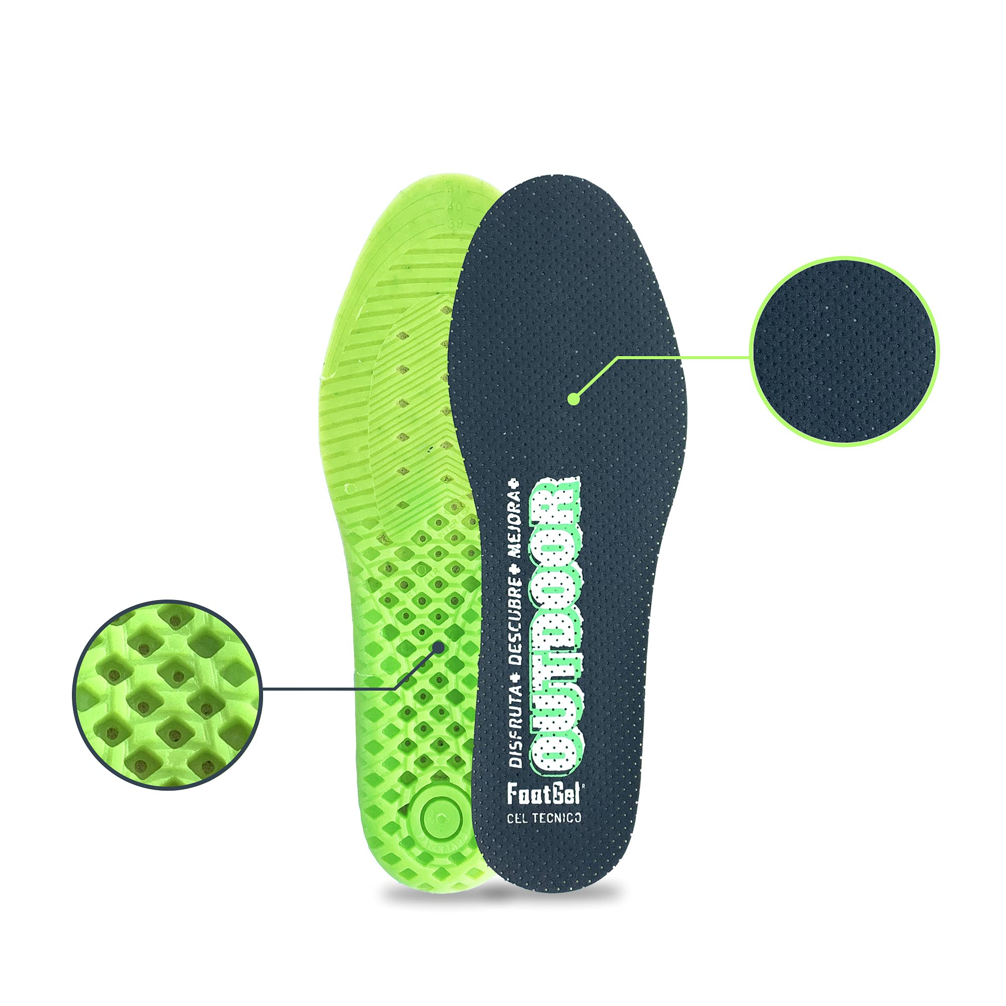 Semelle Sport Outdoor | Semelles Gel Homme/Femme Respirantes, Confortables | Stabilisatrices, Préviennent les Blessures, Douleurs aux Pieds, Genoux et Lombaires | Pointures 35 à 38