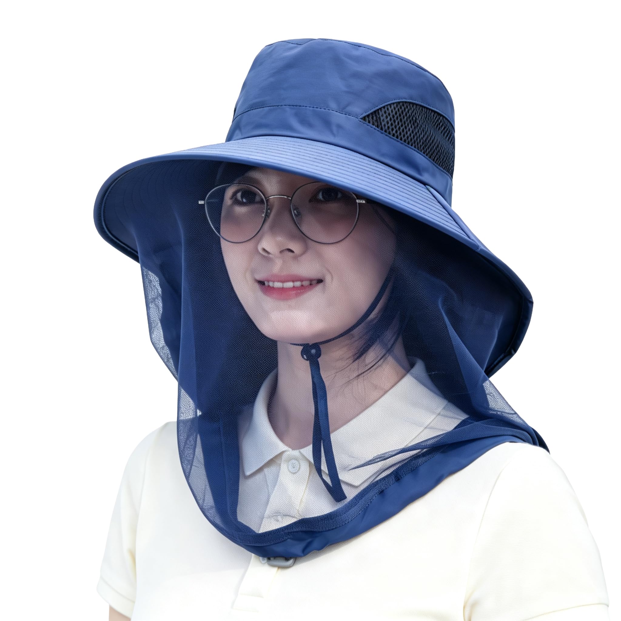 Amazon.co.jp: 虫よけネット付き帽子 折りたたみ 日除けメッシュ帽