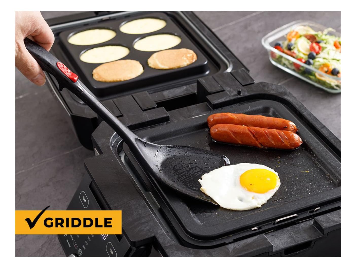 Foodgenie Gourmax Pro One Cooking Device - All-in-One Oven, Smokeless Grill, Air Fryer, Griddle, Cooker & More – 16 Preset Functions, Smart Temperature Control, Dual Surface, Dishwasher Safe, 1500W