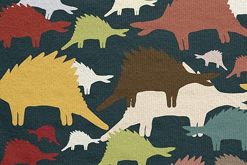 Miniatura 5 de Ambesonne Velociraptor Yoga Mat Towel, Cartoon Colorful Tyrannosaurus Forms Pastel Fossil Characters Boys Pattern, Non-Slip Sweat Absorbent Yoga