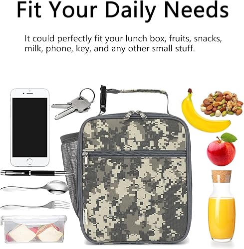 Miniatura 6 de Lonchera para niños, niñas, hombres y mujeres, kit de lonchera térmica pequeña y suave para la escuela, trabajo, picnic, viajes, lonchera portátil