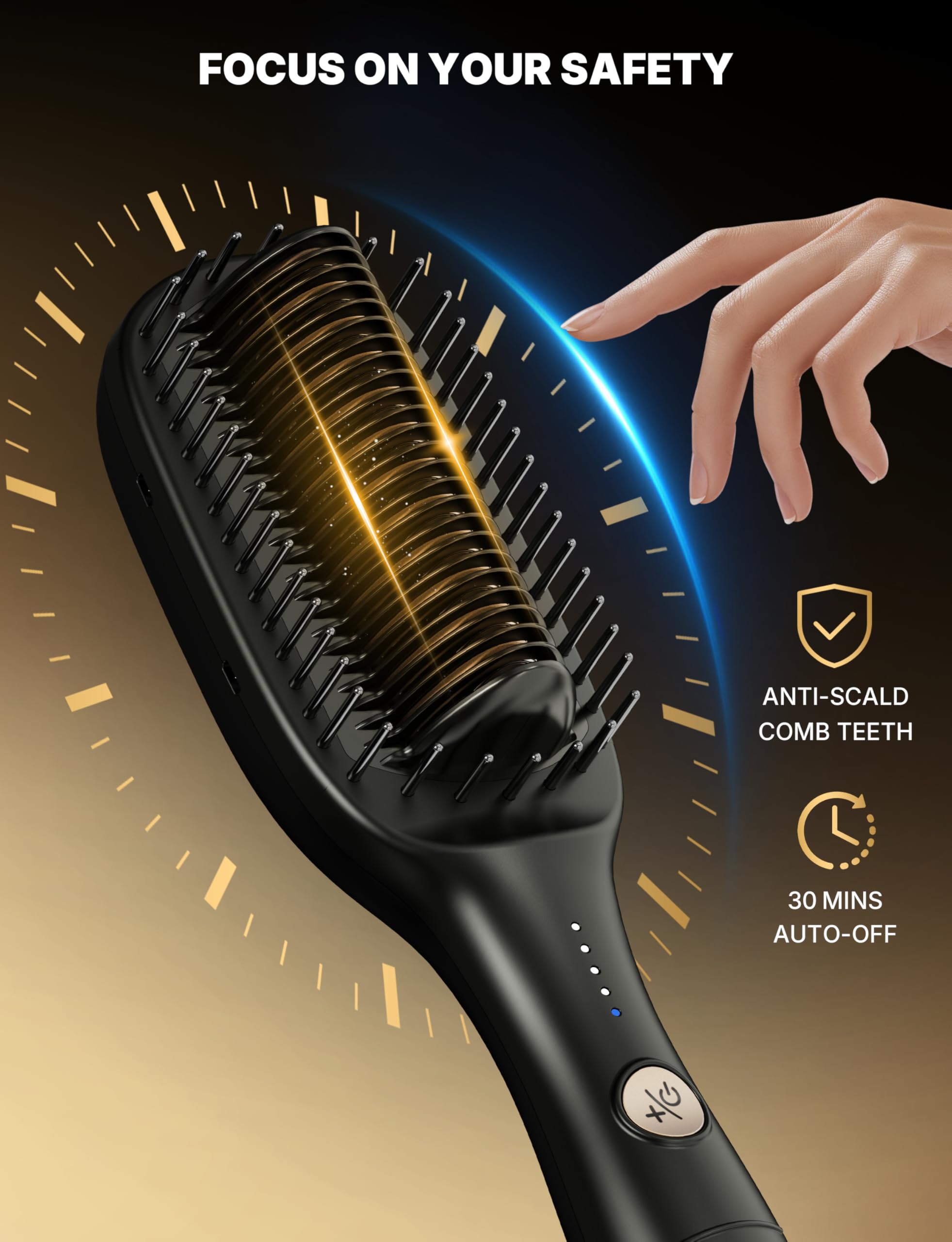 Cepillo Alisador Pelo Ancha 51mm & Planchas del Pelo 2-En-1 40M De Iones Antifrizz Control De Temperatura Ptc Cerámico (140-230°C) Apagado Auto 30min Calentamiento Rápido Y Seguridad Antiquemaduras