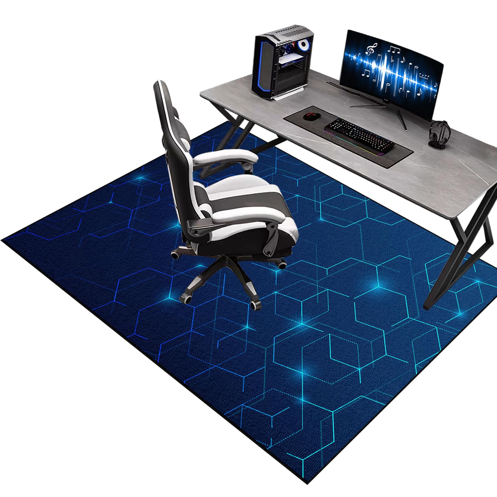 Tapis de Sous-Chaise de Bureau, Tapis de Chaise Gaming, Tapis Protection Sol Chaise Bureau, Tapis de Chaise Roulante, Tapis de Sol Gamer, Antidérapant Tapis de Protection pour Sols Durs 100 x 150 cm
