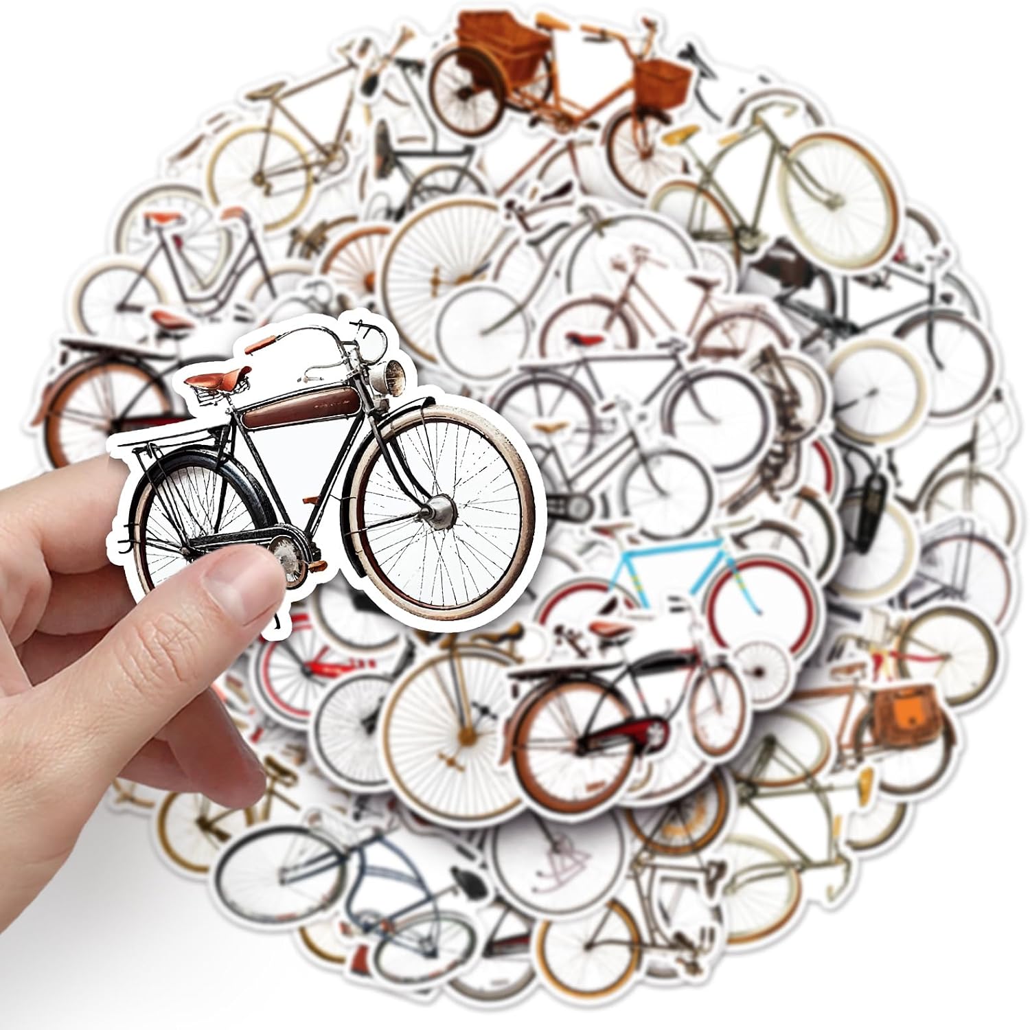 50 Pcs Bicycle Stickers Cute Aesthetic Cool Bike Sticker for Laptop Luggage Skateboard Scrapbook Cars Helmet Water Bottle Computer Phone Guitar,Vinyl Waterproof Funny Stickers for Teens Kids Adults image 3