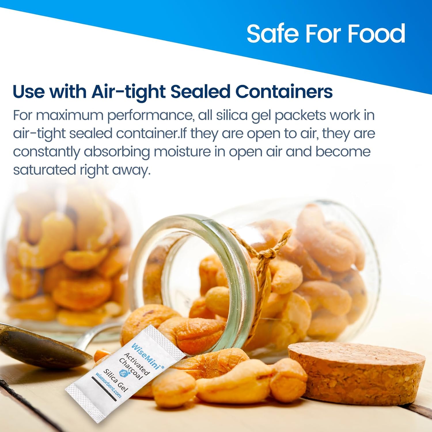 Wisesorb 2000Pcs 0.5g Desiccant Deodorizer Sachet, High Absorption Capacity for Moisture & Odor, Food Safe Silica Gel & Coconut Shell Activated Carbon Packs for Storage