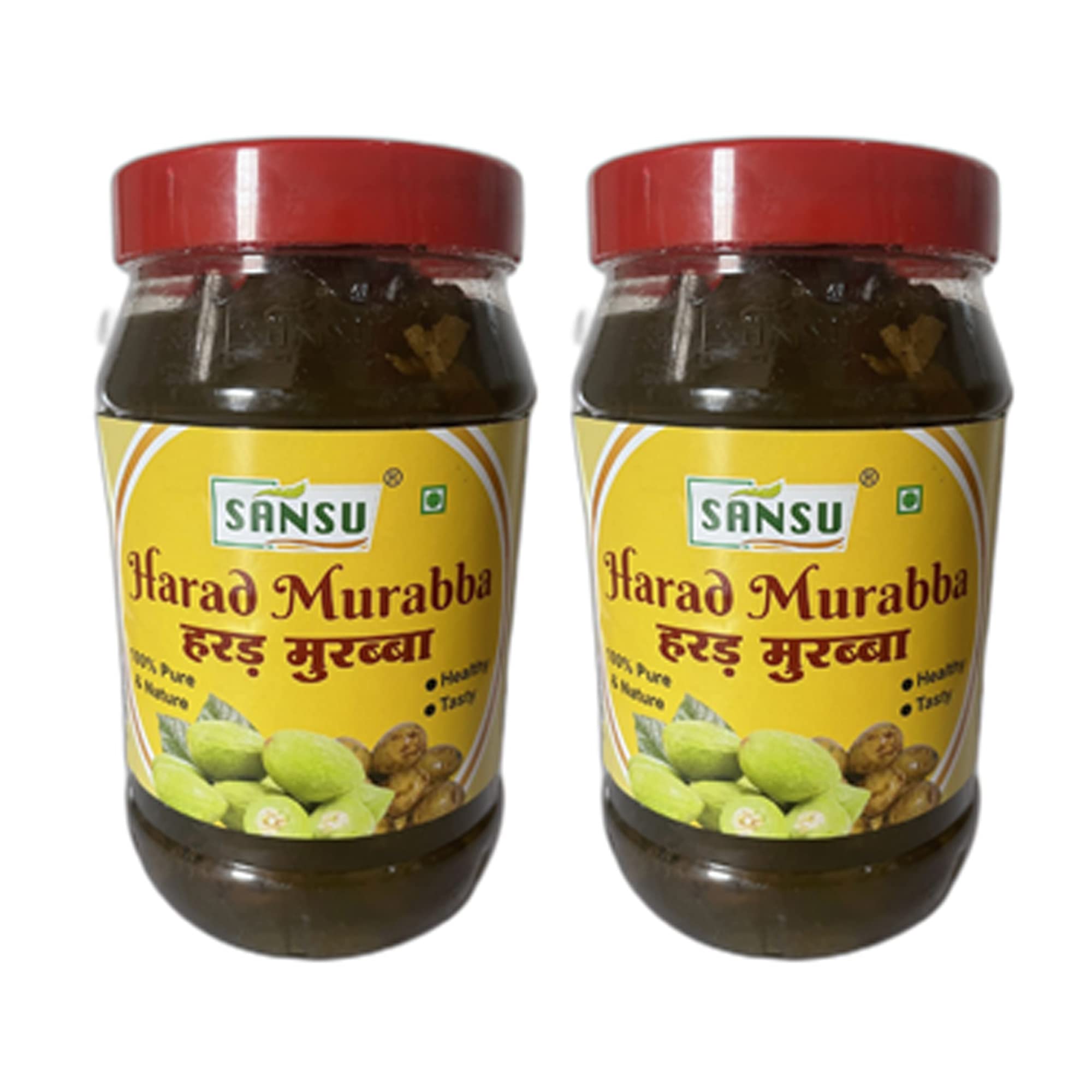 SANSU Homemade Organic Sweet Harad ka Murabba - 500gram (Pack of 2)| Healthy & Delicious | Low Sugar Murabbas | No artificial preservatives or flavors | 500gx2