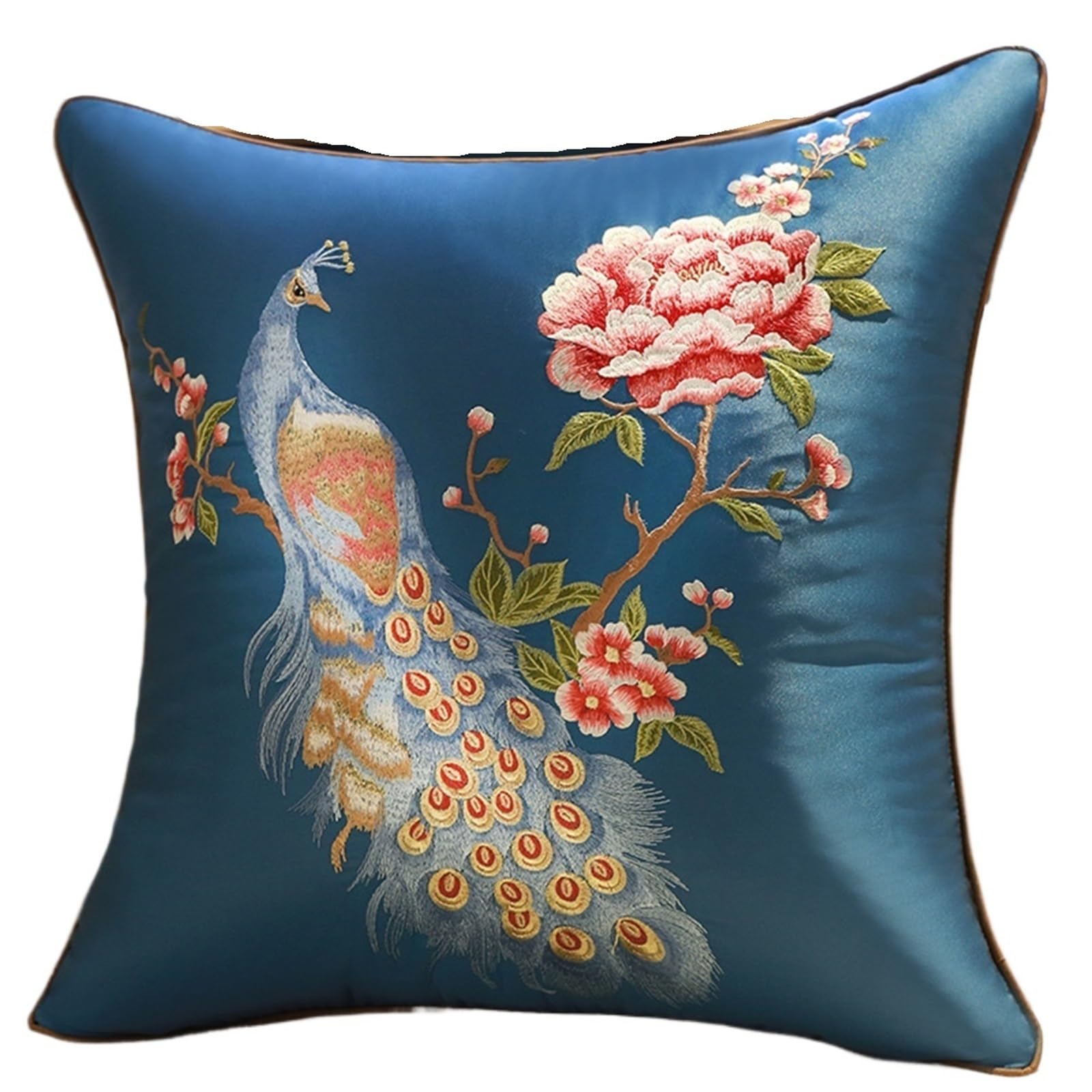 SNDISNV Embroidered Flower Bird Pillowcase For Bedroom