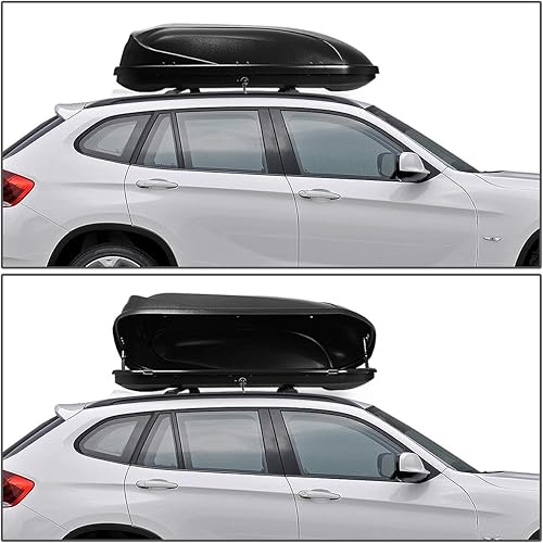Miniatura 7 de DNA MOTORING Portaequipajes para techo con cerradura y par de barras transversales de aluminio para riel de techo compatibles con BMW X1 09-15,