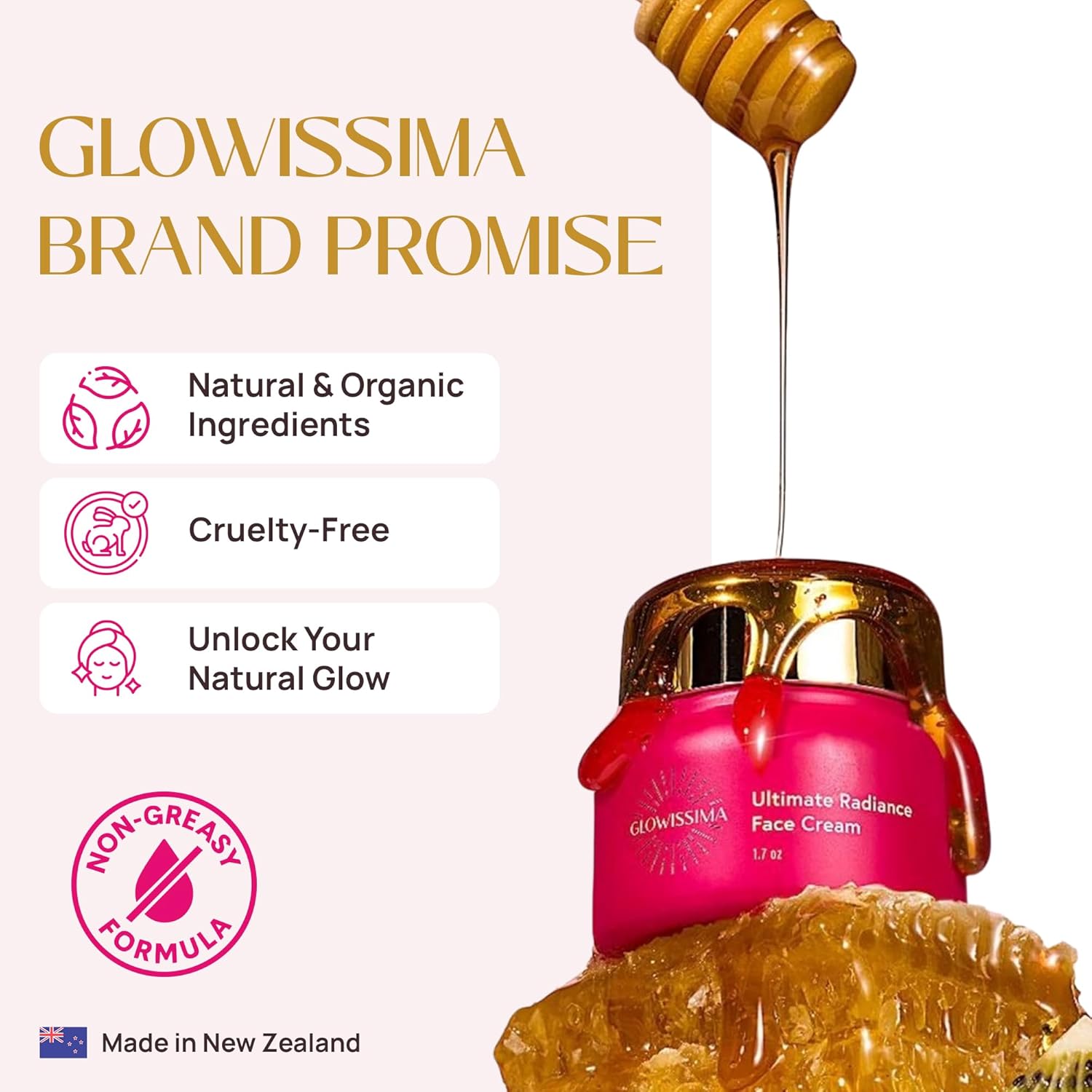 GLOWISSIMA Ultimate Radiance Face Cream – Nourishing Moisturizer, Smooths Fine Lines, Evens Tone, Firms, Fragrance-Free Clean Beauty. - Image 9