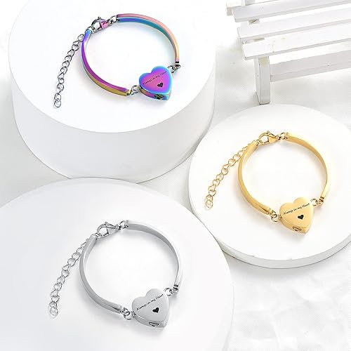 Miniatura 6 de Alway in My Heart - Pulsera de cremación para cenizas, joyería de cremación en forma de corazón, Metal