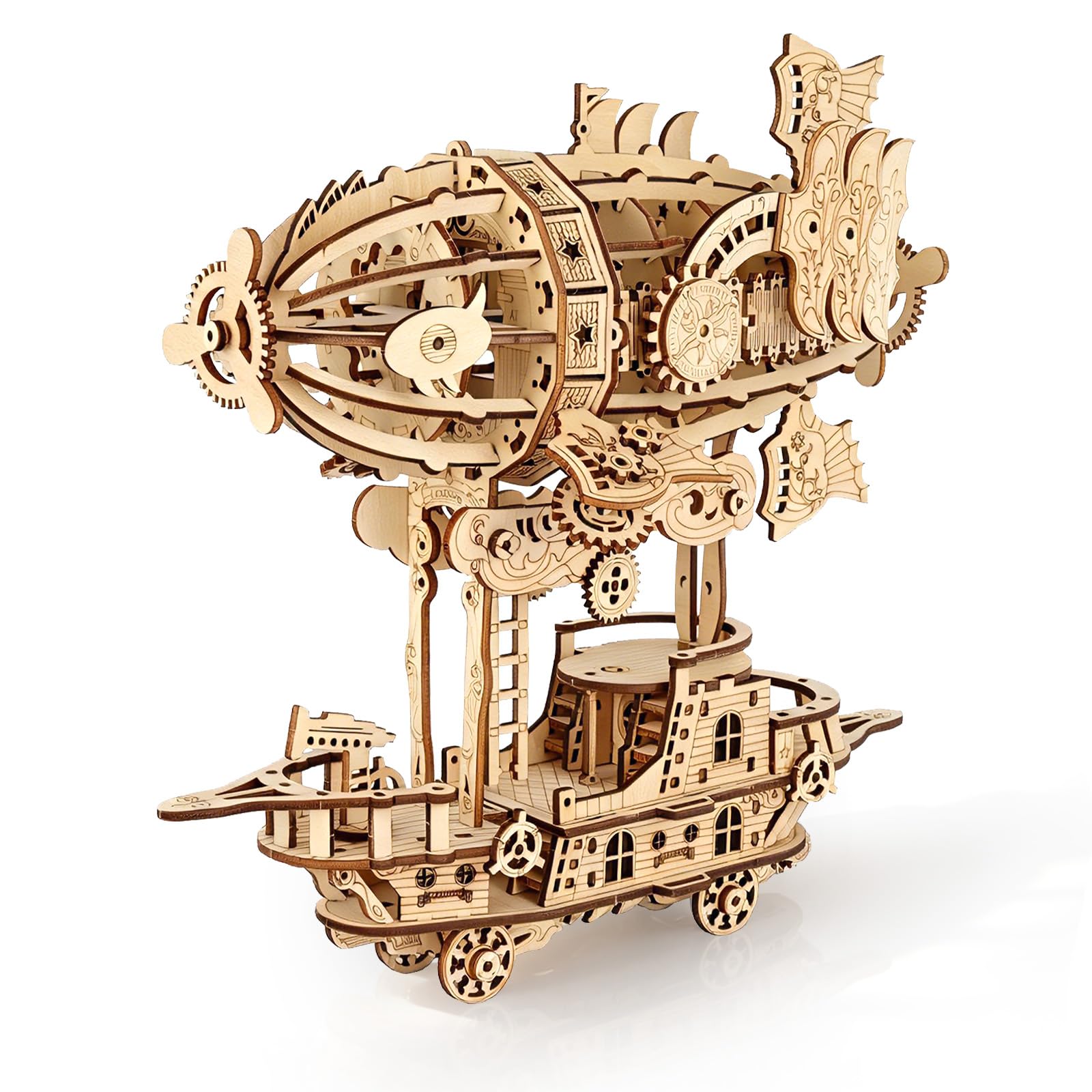 Cuteefun 3D Wooden Puzzle Airship Model, [178 Pcs] - Fantasy Airship