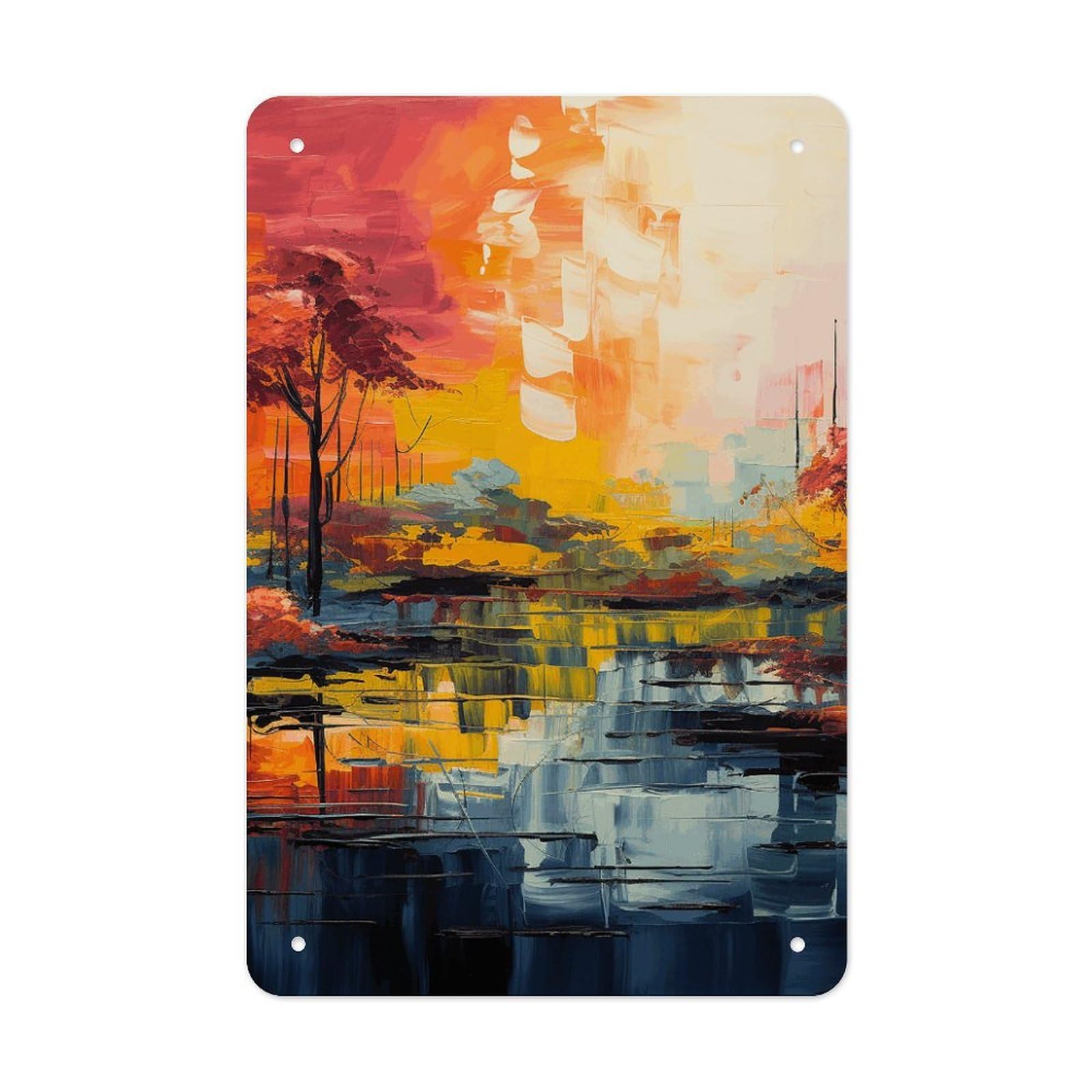 QMNLKH Colorful Painting Plaques for Wall Decor, Personalized Metal Tin Sign for Home, Multifunctional Poster for Office, Fashion Painting for Hallway, Wall Art Pictures, 7.9x11.8Inch