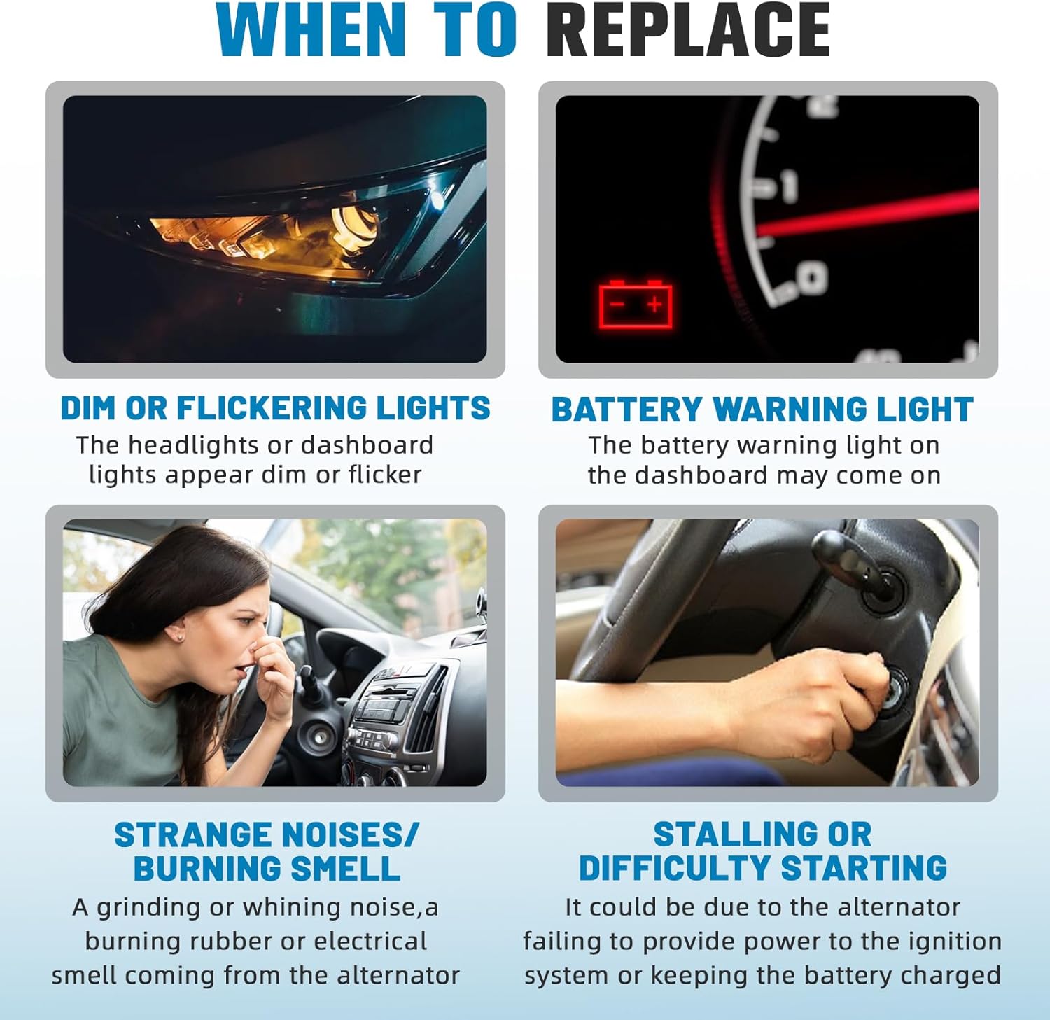 11537N High Output Alternator 95A Compatible with 2012-2015 Honda Civic,2016-2018 Honda HR-V 1.8L,6-Groove Pulley Clockwise,Replacement OE 31100-R1A-A01