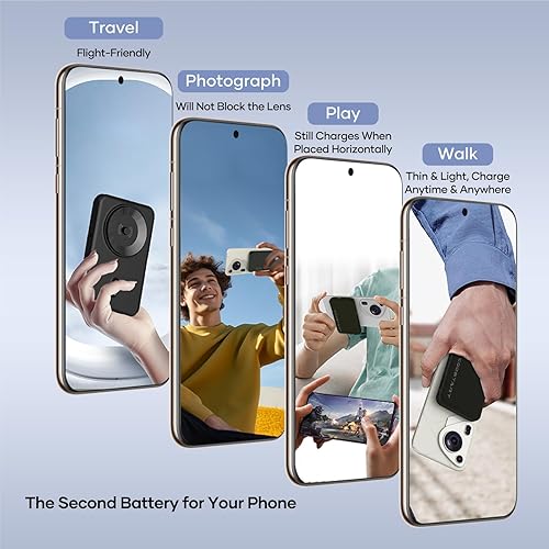 Miniatura 8 de Cargador portátil inalámbrico para Samsung, banco de energía ultra delgado de 5000 mAh con innovadora ventosa eléctrica, compatible con teléfono