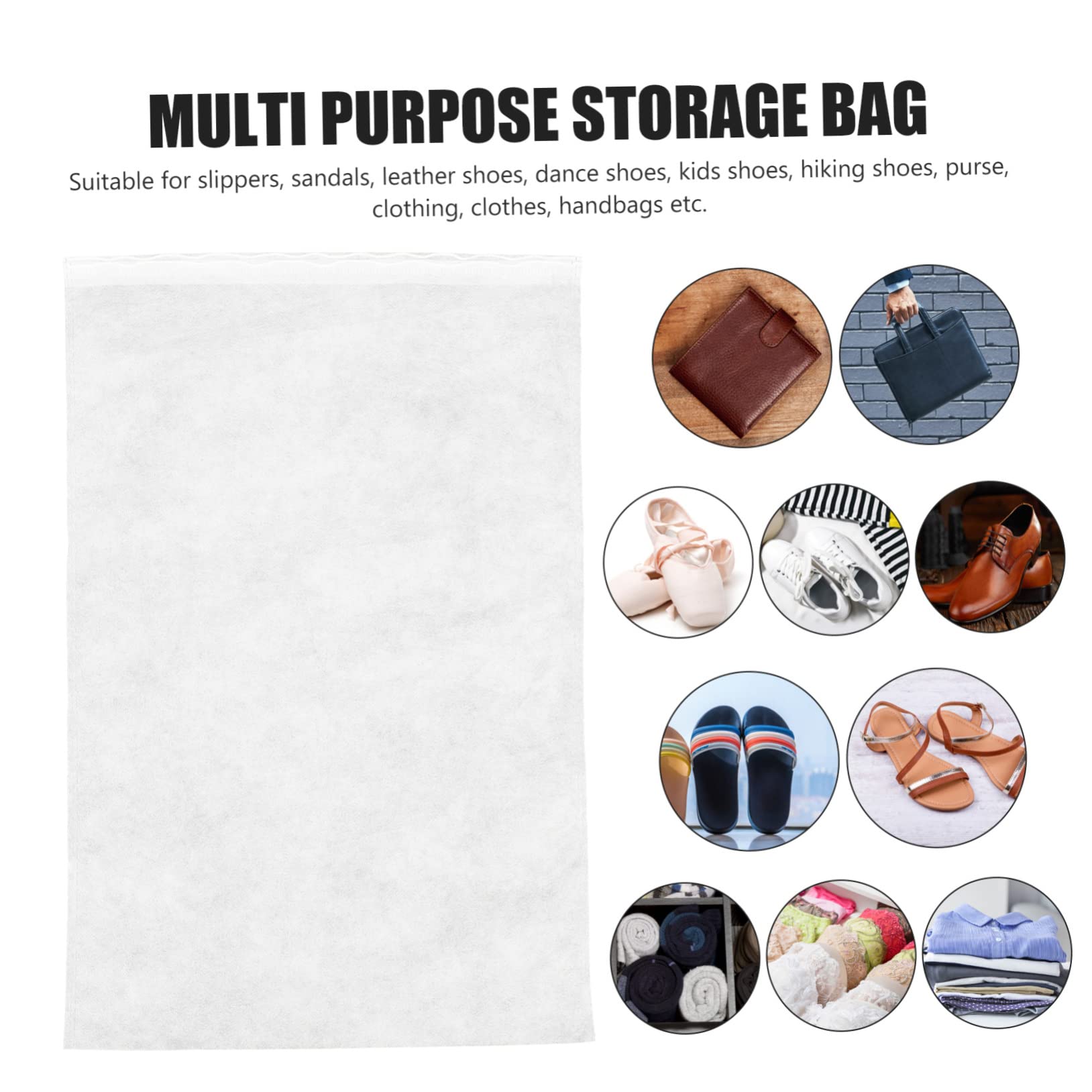 Porta Scarpe Protezione Antipolvere da Viaggio Riutilizzabili Sacchetti per Organizzare e Conservare in Viaggio Non Tessuto Bianco, 50 Pezzi per Scarpe e Abbigliamento