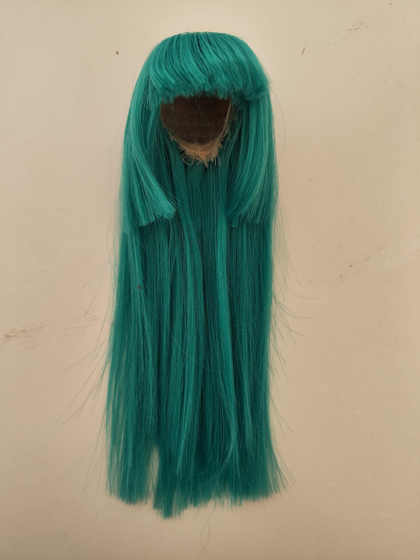 1/4 bjd sd Doll Wig Hair Set Bangs a Knife Straight Green Hair