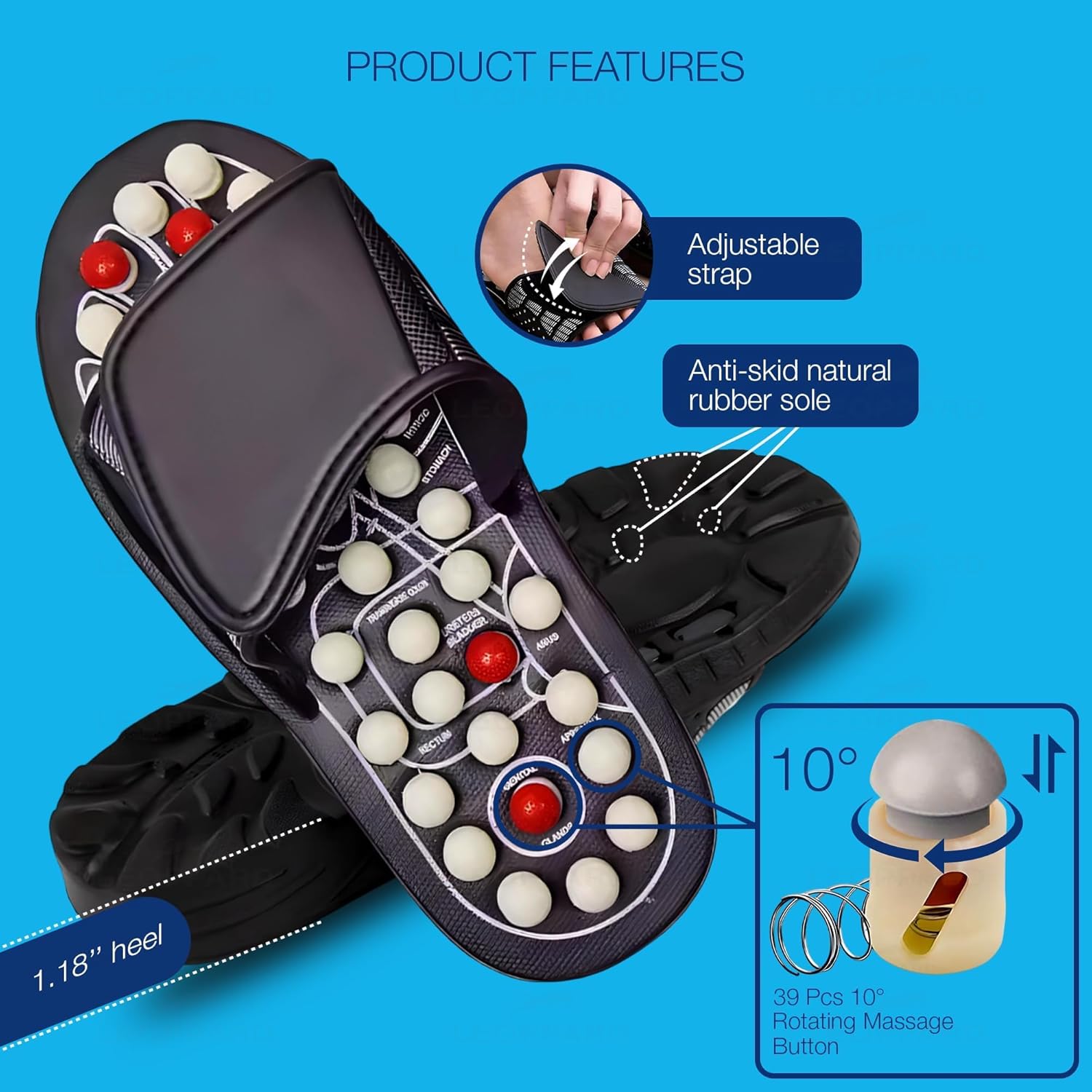 Leopard blood circulation acupressure slippers - acupressure slippers for women and male spring and magnetic therapy yoga panduka slippers massage for full body blood circulation for body Leopard blood circulation acupressure slippers - acupressure slippers for women and male spring and magnetic therapy yoga panduka slippers massage for full body blood circulation for body