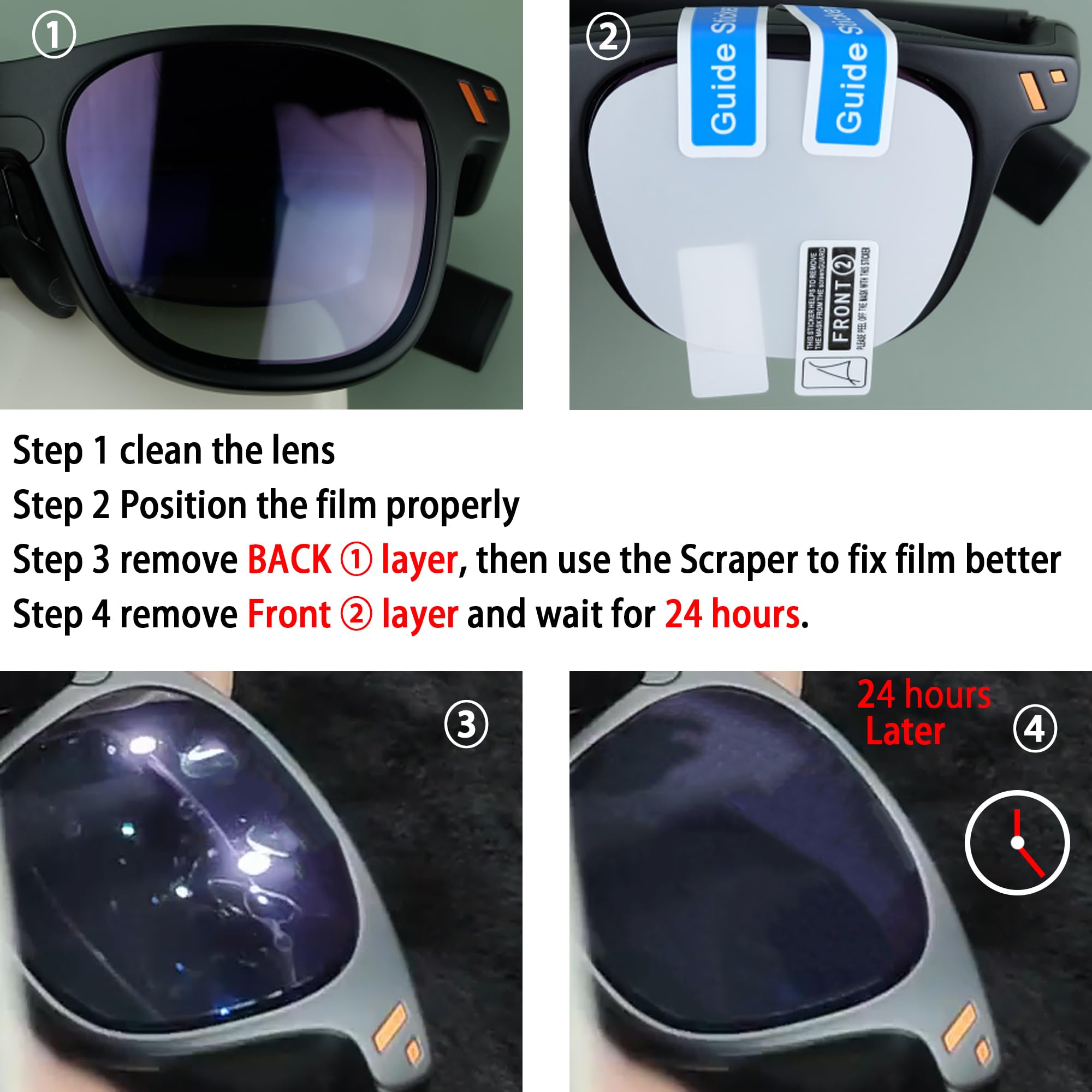 Protezione per lenti per occhiali Viture XR/AR, confezione da 3 (6 pezzi) in morbida pellicola TPU adatta per occhiali Luma serie XR