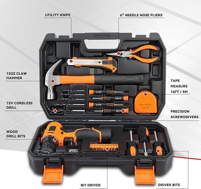 Kit Taladro Inalámbrico Auto Dynasty 12V 27 Piezas con Maletín miniatura 2