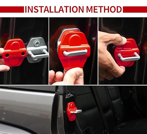 Miniatura 3 de Voodonala Para JL - Cubierta de cerradura de puerta, hebilla decorativa para Jeep Wrangler JL JLU 2018-2024, para Jeep Gladiator JT 2020 2021,