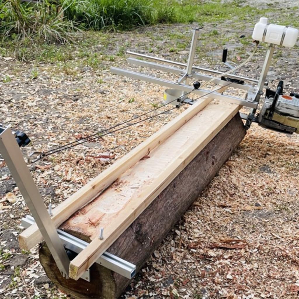 Chainsaw Mill and Rail Mill Guide, Portable Sawmill 20"-24" Guide Bar, Aluminum Saw Milling Rail Guide with Chainsaw Planking Mill for Woodworkers and Carpenters (20in)