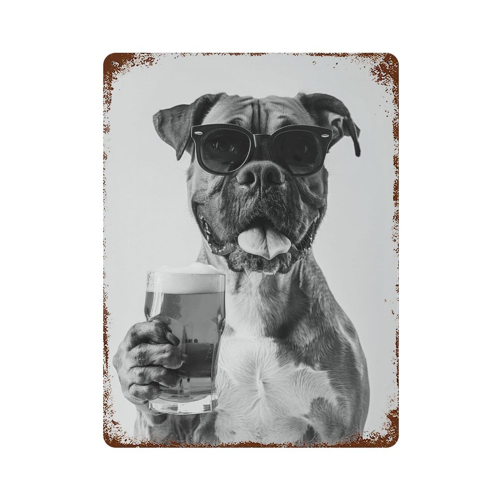 xiaoxiaoshen Boxer Drinking Beer Pint Wall Decor Art Metal Tin Poster Modern Home Decor Art Home Bar Shop Decorations Vintage Sign 40x30cm