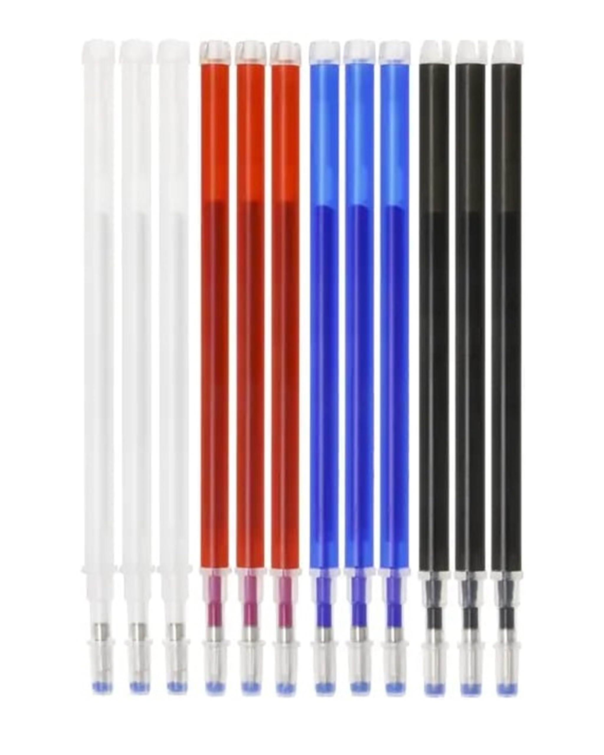 RIANZ Pack of 12Pcs Fabric Marker Pen Refill Heat Erasable Fabric Tailors Marking Pens for Sewing, Quilting, Dressmaking and Fashion Designing Students (Pack of 12 - Red+Black+White+Blue)-image-25
