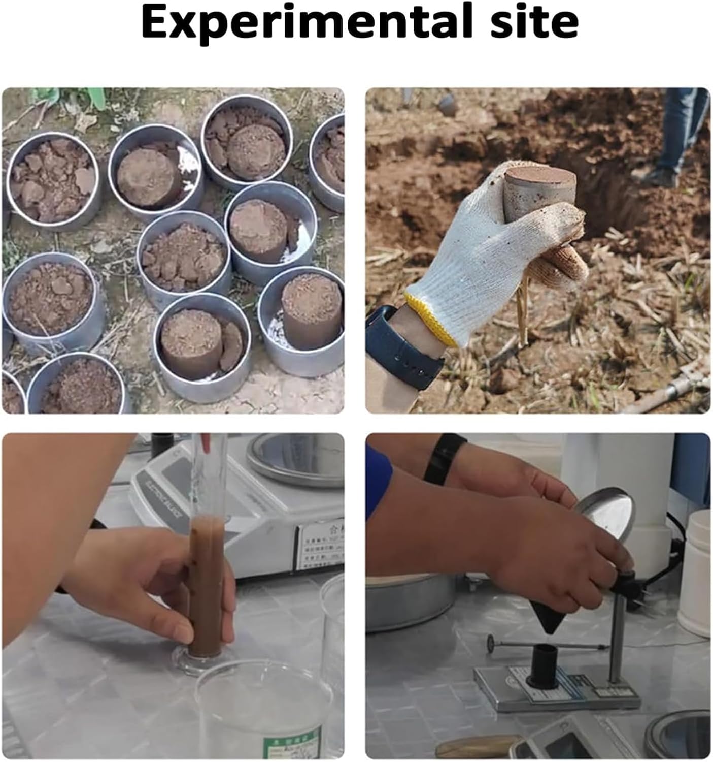 Soil Humidity Swelling Rate Tester, Soil Testing Kit with Funnel and Measuring Cup, Capacity 10ml, Inner Diameter 20mm, for Geotechnical Moisture Content Analysis