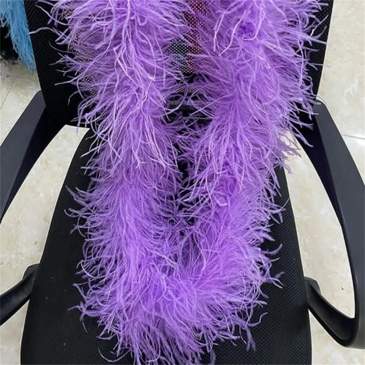 Châle Boa en plumes d'autruche moelleux personnalisé, garniture Boa, robe de soirée de mariage, décoration de couture, écharpe en porcelaine, 2 m, 3m, 6 plis, 10 plis