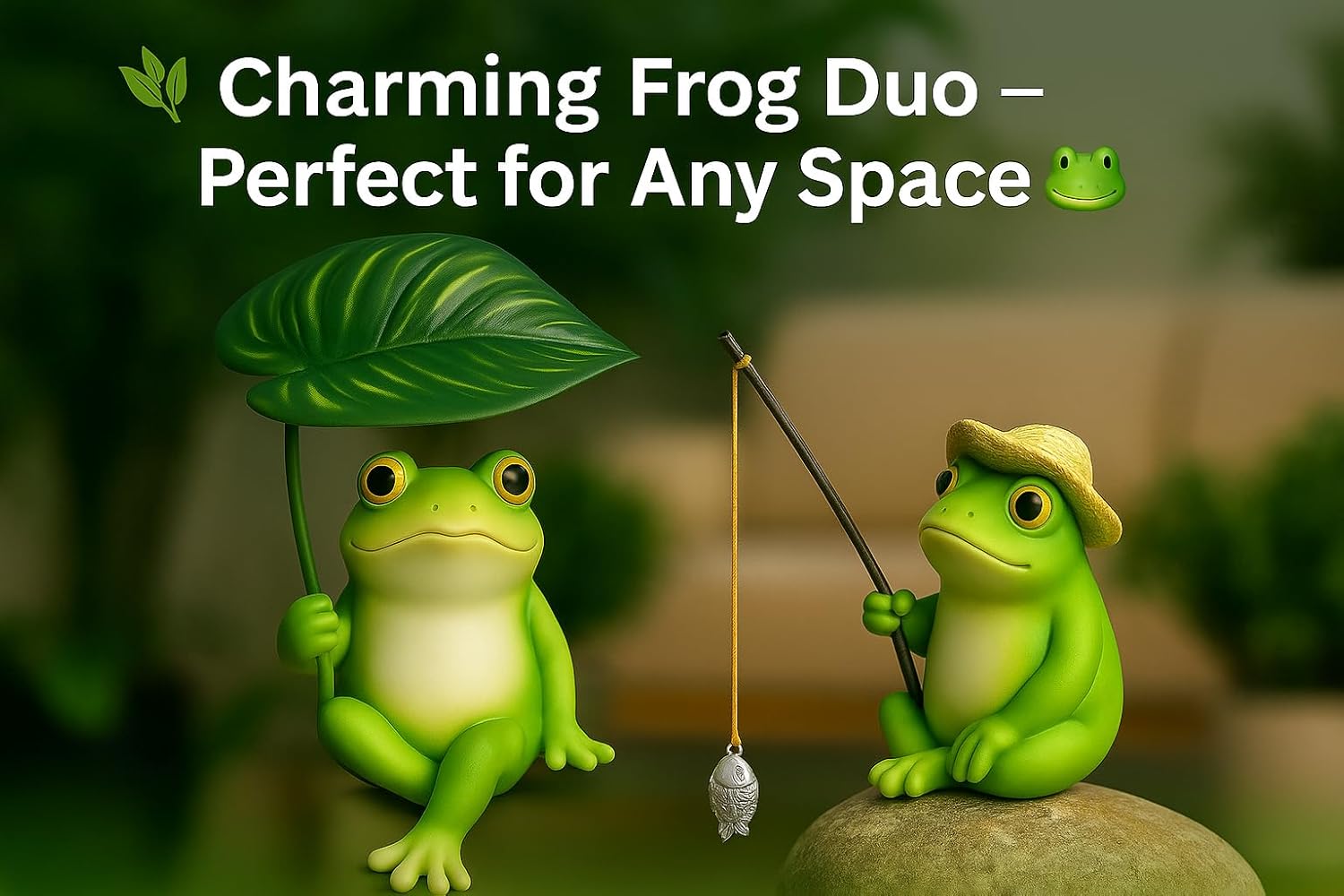 2pcs Frog Statue for Garden, Frog Garden Decor Outdoor Green Figurine Yard Outside Decoration Resin Sculpture - Image 7