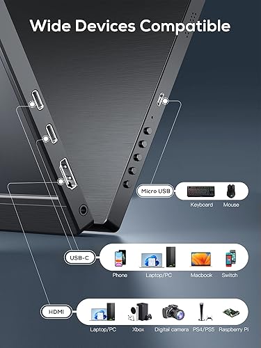 Miniatura 4 de MAGICRAVEN Monitor dual portátil de 16.0 pulgadas, 1200P 60Hz, monitor portátil para portátil, delgado y ligero dual USB C HDMI, monitor de