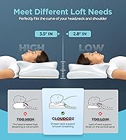 Vista 5 de Ultra Pain Relief Cervical Neck Pillow for Sleeping, Adjustable Ergonomic Memory Foam Reading Pillow for Adults, Cooling Orthopedic Side Sleeper