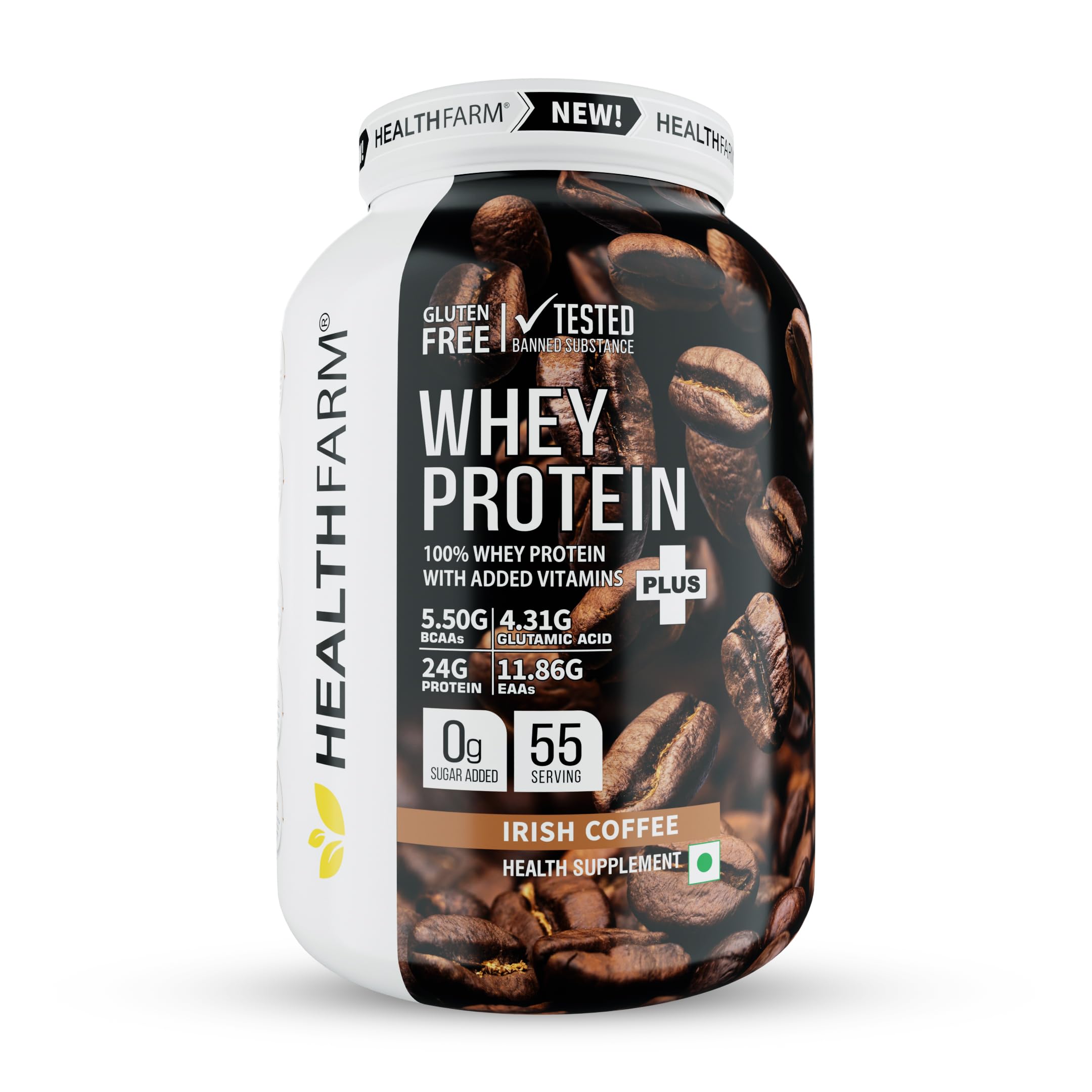 HEALTHFARM Whey Protein Plus With Added Vitamins|58 SERVINGS|24f Protein Per Serving |Build Lean and Bigger Muscles (IRISH COFFEE, 2KG-4.4 lbs) (B09BZM4SWZ) Amazon Price History, Amazon Price Tracker