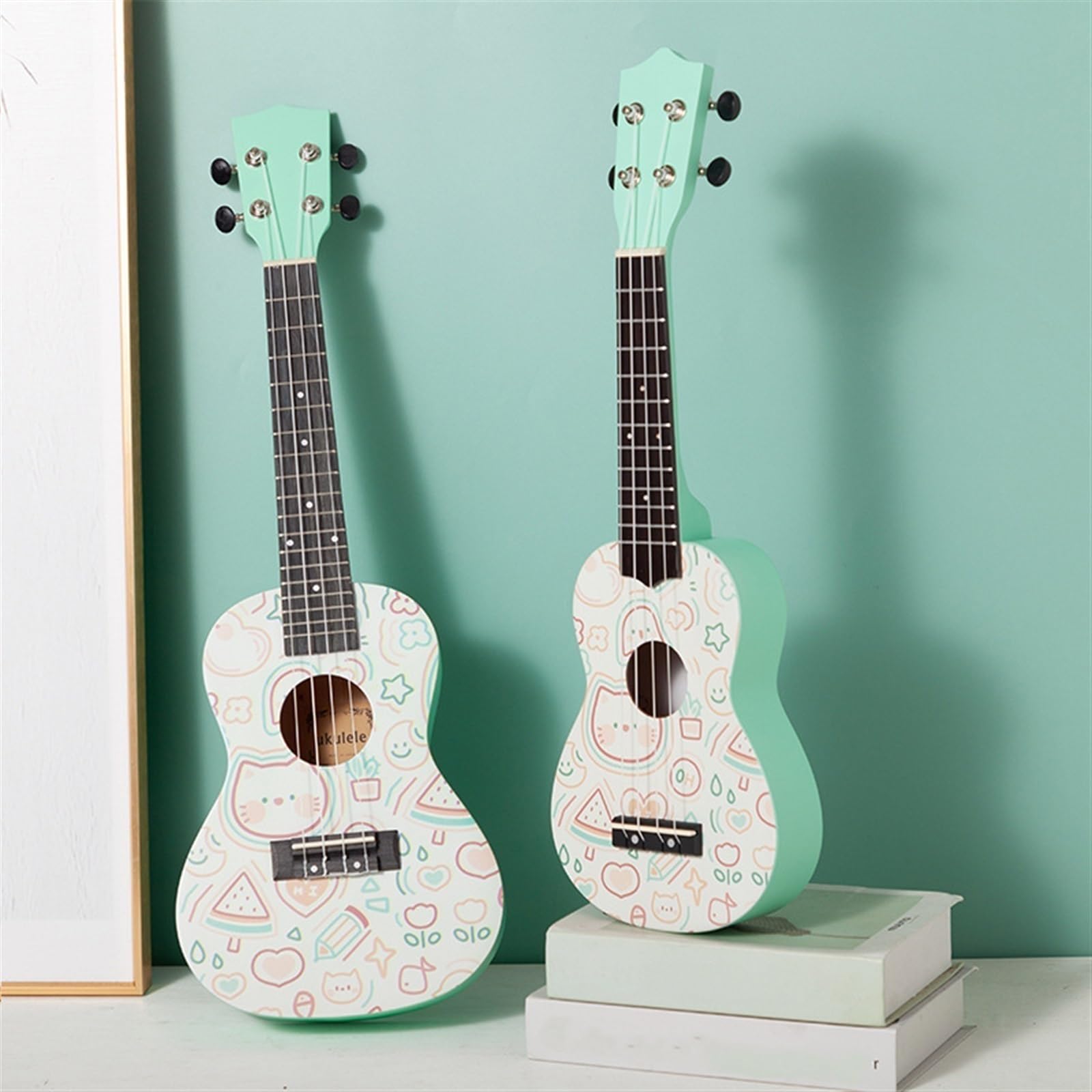 Ukulele Beginner's 23-inch Playing Instrument Ukulele Guitar With Accessories(Color:Green)