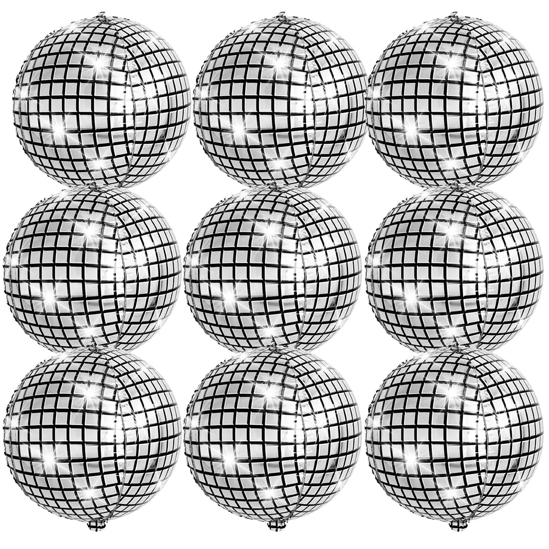 Globos de Discoteca, 4D Globos Metálicos de Espejo Grande de Plata, Globos Disco de Aluminio, Decoraciones de Fiesta de Discoteca para Retro Party Boda Cumpleaños Carnaval