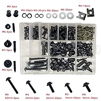 Vista 2 de Kit de pernos de carenado de motocicleta, 210 piezas, aleación de aluminio, tornillos M5 M6, tornillos universales coloridos, kit de clips de tuerca